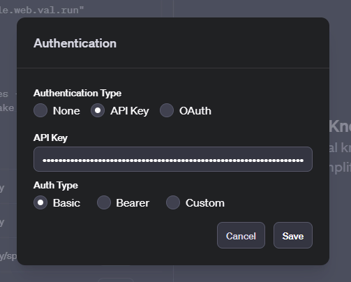 Fully configured authentication popup